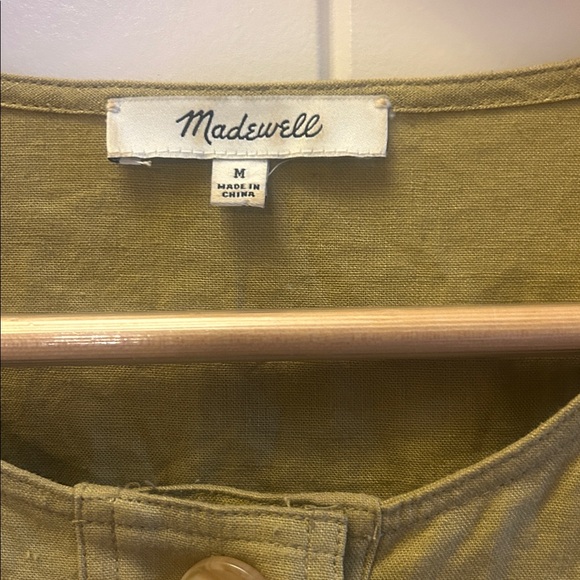 MADEWELL Linen-Blend Henley Slouch Shirt - Picture 2 of 3